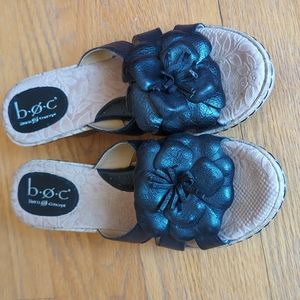 Gently used BORN platform flower sandals